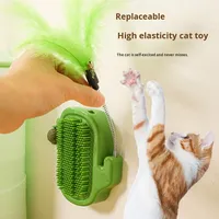 Moufles et rouleaux auto-grattants écologiques et durables en plastique, mignons et modernes pour chat, avec baguette d'exercice à clochette pour l'élimination des poils et l'entraînement