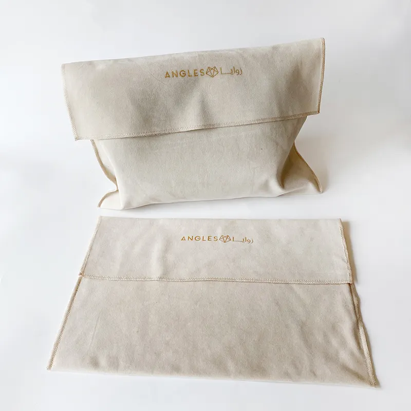 Factory Price Logo Flannel Envelope Wallet Dust Pouch Luxury Velvet Flap Bags For Handbag