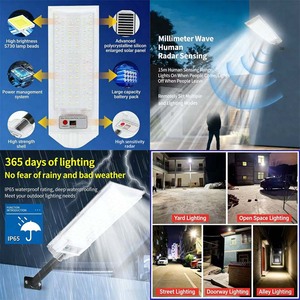 Panneaux solaires LED de haute qualité, projecteurs rechargeables intégrés, <span class=keywords><strong>lampadaire</strong></span> de rue, lampe étanche IP65, extérieur, 5 ans - Product Image 3