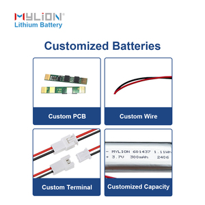 가볍고 튼튼한 3.7V 300mAh 파우치 전자 제품 및 의료 기기 용 리튬 이온 배터리 - Product Image 6