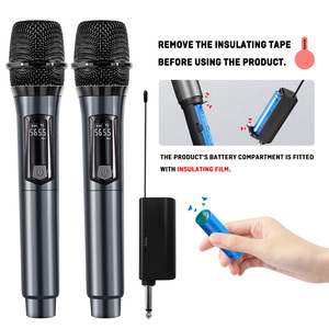 Micrófono Inalámbrico Doble de 2.4G <span class=keywords><strong>para</strong></span> Karaoke, Micrófono Dinámico de Metal Inalámbrico <span class=keywords><strong>para</strong></span> Karaoke en Casa, KTV, Escenarios, Transmisión en Vivo - Product Image 6