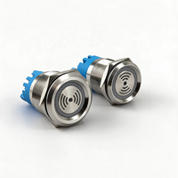 Buzzer LED Métallique Étanche IP67 12V 24V 220V 19MM 22MM à Visser, Alarme Sonore à LED Clignotante à Décibels Élevés