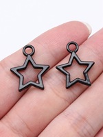 Colgante de Aleación de Zinc con Forma de Estrella de Cinco Puntas Abierta de 18x21mm para Decoración Colgante de Móvil de Cuna de Bebé
