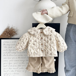 Cappotto da <span class=keywords><strong>Bambina</strong></span> Imbottito in Cotone Abbigliamento Invernale 2025 Nuovo Stile Più Velluto Trapuntato Imbottito in Cotone Top Caldi da Neonata - Product Image 2