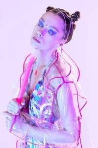 Pellicola in PVC dicroico laminante in vinile colorato in tessuto iridescente per abbigliamento e giacca - Product Image 5