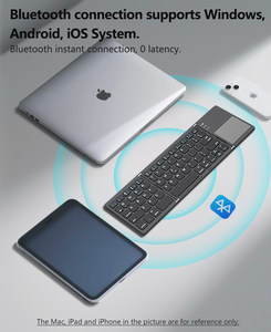SYX 三つ折りワイヤレスキーボード タッチパッド付き タブレットコンピュータ 三システム対応 外付けポータブルユニバーサルキーボード タブレット用 - Product Image 3