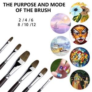 Offre Spéciale 6 pièces/ensemble belette cheveux Filbert forme Art pinceaux pour peinture à l'huile pinceaux - Product Image 2