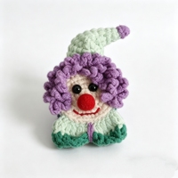 Broche en crochet faite main au design clown mignon, motif champignon et tournesol, ensemble d'artisanat de décoration intérieure de haute qualité
