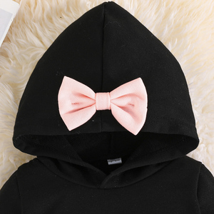 ชุดฮู้ดดี้แขนยาวน่ารักสำหรับเด็กผู้หญิง ขายส่ง หลายสี พร้อมโบว์สวยงาม สวมใส่สบาย เหมาะสำหรับฤดูใบไม้ร่วง สำหรับเด็กอายุ 3 ปี - Product Image 3