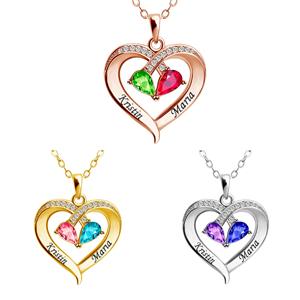 <span class=keywords><strong>Collana</strong></span> con Ciondolo a Cuore in <span class=keywords><strong>Argento</strong></span> Sterling S925 Personalizzabile con Pietra Portafortuna e <span class=keywords><strong>Nome</strong></span> su Misura - Product Image 6