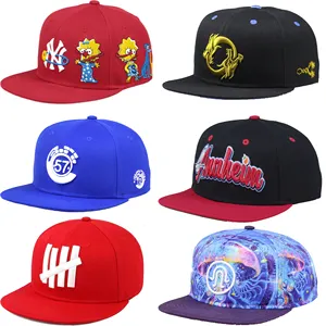 Boné esportivo de beisebol com aba plana com logotipo bordado snapback com gorras personalizadas para equipes de 5 painéis novos estilos