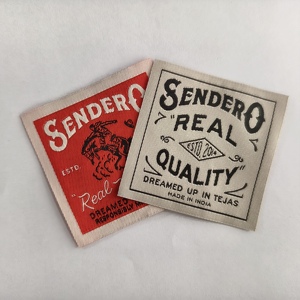 Étiquettes textiles personnalisées YH-BL-W001 en tissu noir pour vêtements, étiquettes thermiques à code-barres pour soins de la peau, étiquettes privées pour vêtements - Product Image 2