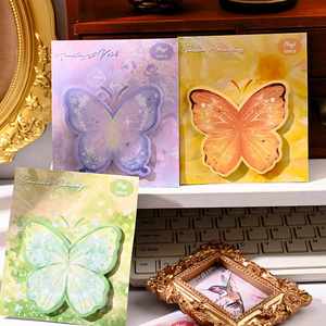 Notas Adhesivas con Forma de Mariposa, Bonitas y Coloridas, Bloc de Notas Autoadhesivo, Papelería Kawaii Decorativa para Estudiantes y Oficina - Product Image 4