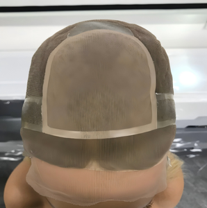 <span class=keywords><strong>Perruque</strong></span> sans colle en dentelle frontale avec dessus en soie de qualité supérieure, 100 % cheveux humains Remy, entièrement faite à la main, cuticules alignées, perruques médicales en silicone pour femmes atteintes d'alopécie - Product Image 3