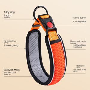 Ensemble collier et laisse pour chien en couleur unie - Style classique, réglable, durable pour la promenade des chiens - Product Image 2