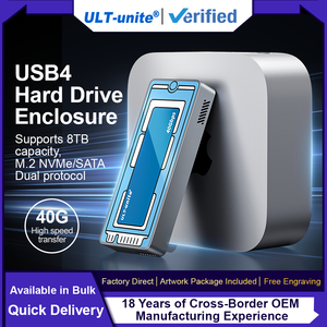 Boîtier de disques durs USB4 haute vitesse ULT-unite, prend en charge les <span class=keywords><strong>SSD</strong></span> M.2 40 Gbps NVME 8 To, <span class=keywords><strong>SSD</strong></span> <span class=keywords><strong>externe</strong></span> - Product Image 2