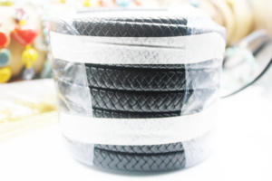 Бмз переработанный 12*6 мм плоский плетеный шнур из натуральной кожи <span class=keywords><strong>OEM</strong></span> 12*6 мм Плетеный кожаный шнур Боло - Product Image 5