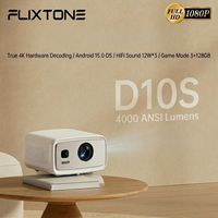 Projecteur de Jeu Flixtone D10S Haute Luminosité FHD 1080P Prise en Charge 4K Puce V660 Décodage 8 Cœurs Android 15 3+128G Home Cinéma