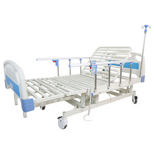 <span class=keywords><strong>Lit</strong></span> d'hôpital <span class=keywords><strong>électrique</strong></span> à trois fonctions, <span class=keywords><strong>lit</strong></span> de patient à 3 manivelles, <span class=keywords><strong>lit</strong></span> médical réglable manuellement avec barre latérale en aluminium - Product Image 2