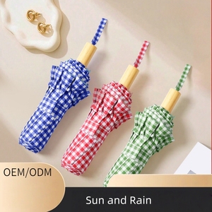 Paraguas Plegable Personalizado con Logotipo a Cuadros, Venta al por Mayor, Impresión <span class=keywords><strong>de</strong></span> Pedidos al por Mayor, Regalos <span class=keywords><strong>de</strong></span> Moda Personalizados, Borde con Volantes, Protección Solar y contra la Lluvia - Product Image 2