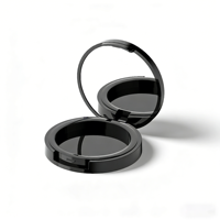 Boîtes de beauté vides en plastique ABS recyclable pour poudre libre, personnalisables, portables, rondes, compactes, avec houppettes