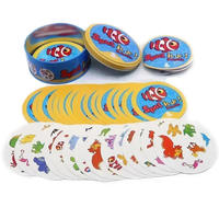 Jeu de cartes Dobble en anglais - Trouvez la différence - Jeu de société familial - Cartes en papier - Boîte de couleur - Emballage sous blister