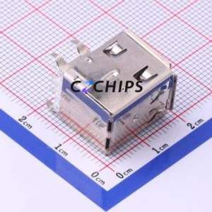 UK-USB AF 90-19.6 USB Connector Bent Lead Through Hole Connector Type-A USB 2.0 Female Right Angle Insert - Product Image 2