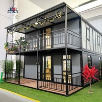 Maison préfabriquée en conteneur de 40 pieds à assembler rapidement, toit plat, extensible, avec salle de bain et cuisine pour ateliers