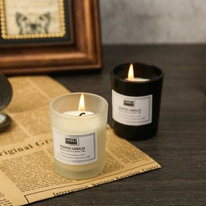卸売り50ml 3色ガラス香りキャンドル大豆ワックス無煙香りホーム装飾用ホリデー瞑想ラマダン - Product Image 1