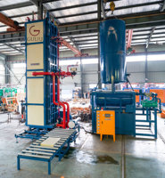 Machine de moulage de blocs de mousse EPS de type vertical entièrement automatique contrôlée par PLC pour ligne de production de panneaux en polystyrène