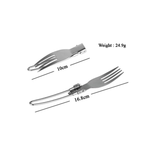 <span class=keywords><strong>Set</strong></span> di posate pieghevoli in acciaio inossidabile per campeggio, <span class=keywords><strong>set</strong></span> portatile di coltello, forchetta e cucchiaio per campeggio, picnic e viaggi all'aperto - Product Image 5