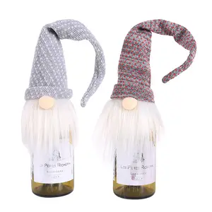 YQ-5042 Christmas Gnomes Wine Bottle Covers for Xmas Holiday Table Decorations