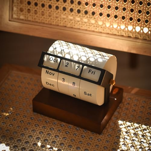 Bằng Gỗ Bánh Xe Lịch Tháng Tuần Ngày Ngày Hiển Thị Quay Perpetual Bàn Lịch Cho Nhà Văn Phòng - Product Image 1