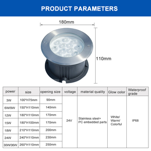 Ip68 <span class=keywords><strong>Acier</strong></span> Inoxydable Encastré Au Sol Pont Spot Inground Led Jardin Lumière Souterraine Pour <span class=keywords><strong>Piscine</strong></span> - Product Image 4