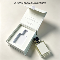 Boîte cadeau rigide magnétique personnalisée pour parfum, avec logo en relief, plateau d'insertion, emballage en papier blanc pour boîte d'emballage de parfum personnalisée