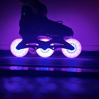 Roues de patins à roulettes/inline d'extérieur 90A en PU/alliage, haute élasticité, résistantes à l'usure, lumineuses et clignotantes