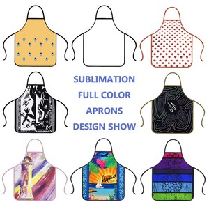 Poliéster Algodón <span class=keywords><strong>Lino</strong></span> Lona Impresión impermeable Chef Trabajo Niños Cocina Delantal Logotipo personalizado con 3 bolsillos para hombres Mujeres - Product Image 3
