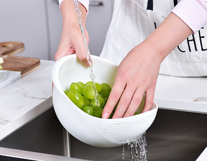 Panier de rangement rond en plastique SYH577 en gros, passoire et égouttoir multifonctionnels pour la cuisine domestique, style moderne, pour le lavage du riz - Product Image 2
