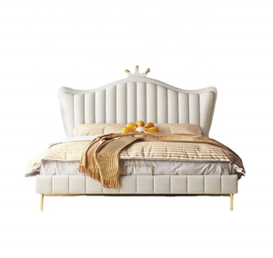 <span class=keywords><strong>Lit</strong></span> pour enfants pour filles, style moderne minimaliste, couleur crème, <span class=keywords><strong>lit</strong></span> pour enfants de luxe léger, <span class=keywords><strong>lit</strong></span> en cuir pleine fleur - Product Image 4