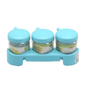 Spice <b>Jar</b> Set 3 Compartment Transparent With Flip Lid And Spoon <b>For</b> <b>Kitchen</b> <b>Storage</b> - Product Image 5