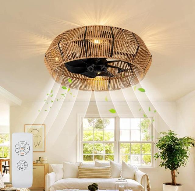 Low Noise Industrial App Control Home Bedroom Living Room 220V Smart Led Ceiling Fan With Light and Remote Control