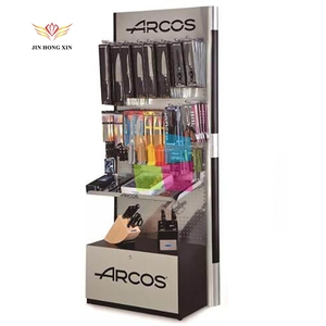 Espositore elegante in metallo da appendere a pavimento forbici portaborse ripiano - Product Image 5