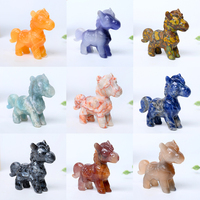 Vente en gros de statues de chevaux sculptées en cristal naturel coloré, figurines de chevaux en pierres précieuses pour cadeau