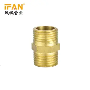 Brass Pipe Hex Nipple Fitting Quick Coupler Adapter 1/8 1/4 3/8 1/2 3/4 1  BSP Male to Male Thread Water Oil Gas Connector