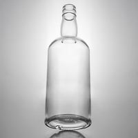 Bouteille de whisky en verre de 700 ml avec bouchon en T, finition extra claire, bouteille à liqueur