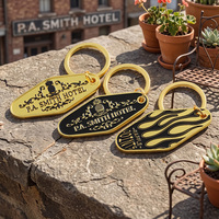 Porte-clés de motel personnalisé en alliage de zinc émaillé, plaqué or vintage, avec logo pour cadeau promotionnel