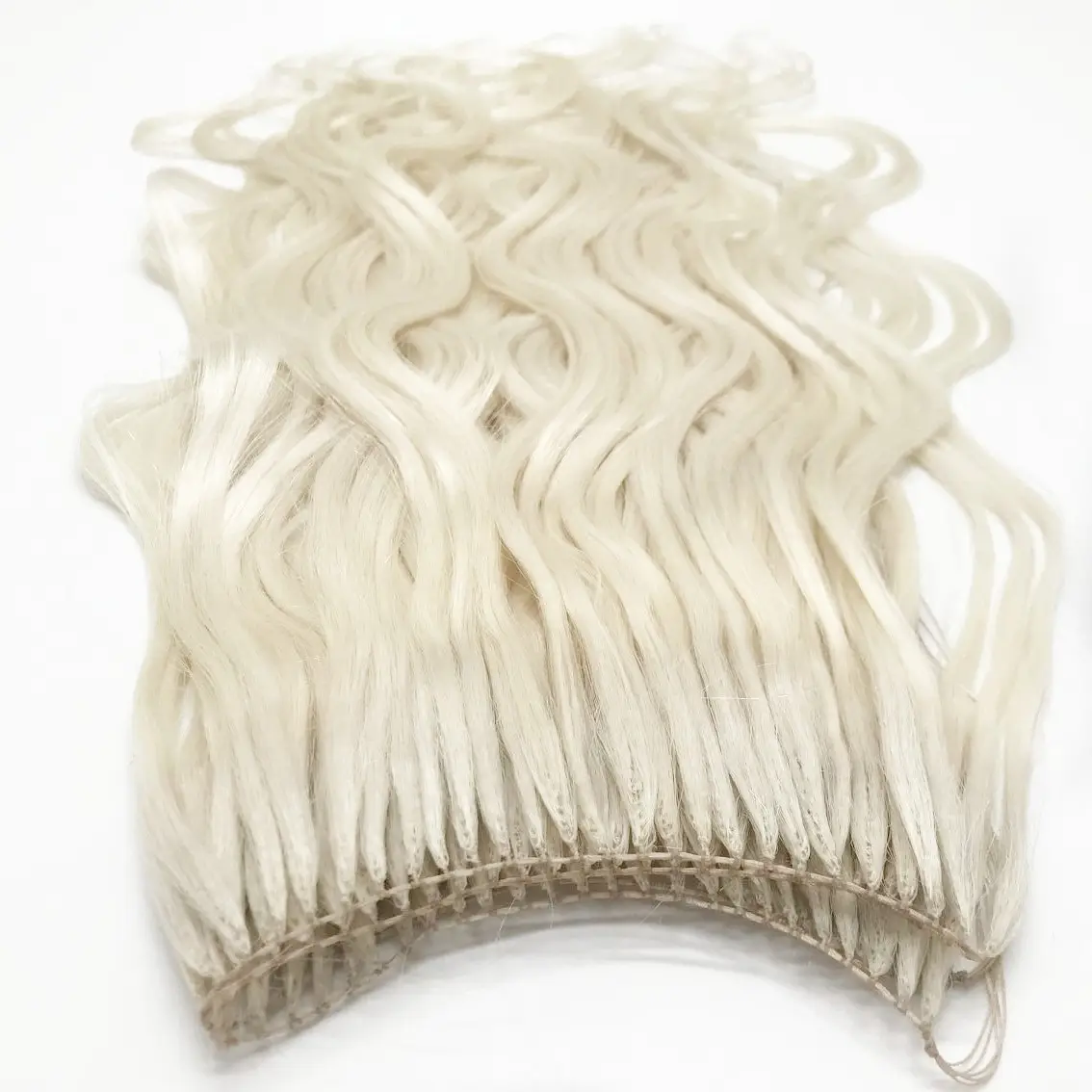 Высококачественные светлые волосы ручной работы с перьями из человеческих волос