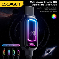 Câble de données USB-C vers USB-C ESSAGER ES-X81 tressé 1M 2M, charge rapide, compatible avec iPhone Samsung, type-C PD 100W