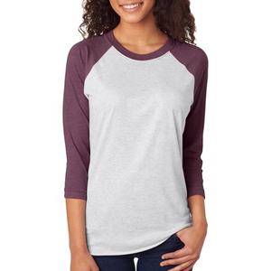 Top qualité femmes à manches longues 100% coton 160 grms Raglan T-Shirt filles trois-quarts manches t-shirt femmes T-Shirts vêtements - Product Image 5