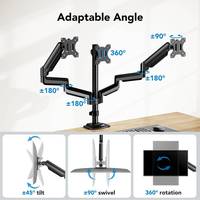 Support de fixation triple moniteur robuste avec inclinaison à 90° et support pour écrans jusqu'à 32 pouces en stock pour une configuration multi-écrans efficace